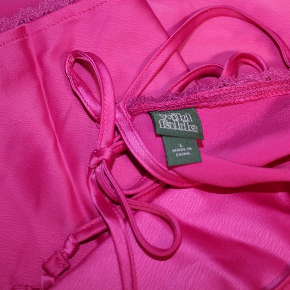 Wild Fable Vibrant Pink Lace Trim Slip Dress Large NWT Barbie 3/$25 - Picture 6 of 7